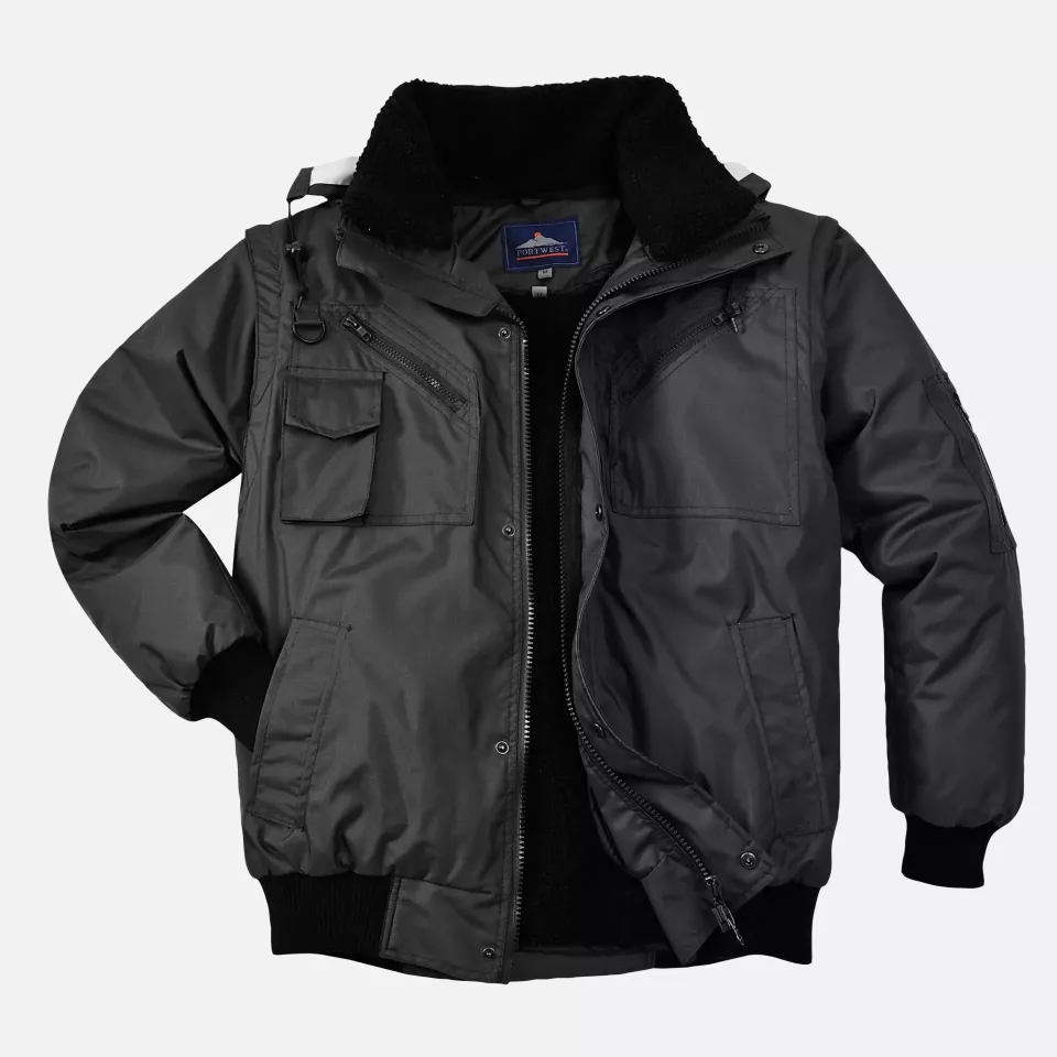 Portwest F465BKR, 3-in-1 Bomber Jacket, Black, image 7, gallery thumbnail