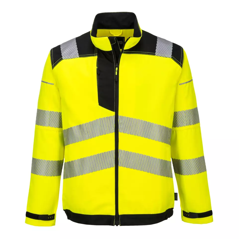 Portwest T500YBR, PW3 Hi-Vis Work Jacket, Yellow/Black, image 1, gallery thumbnail