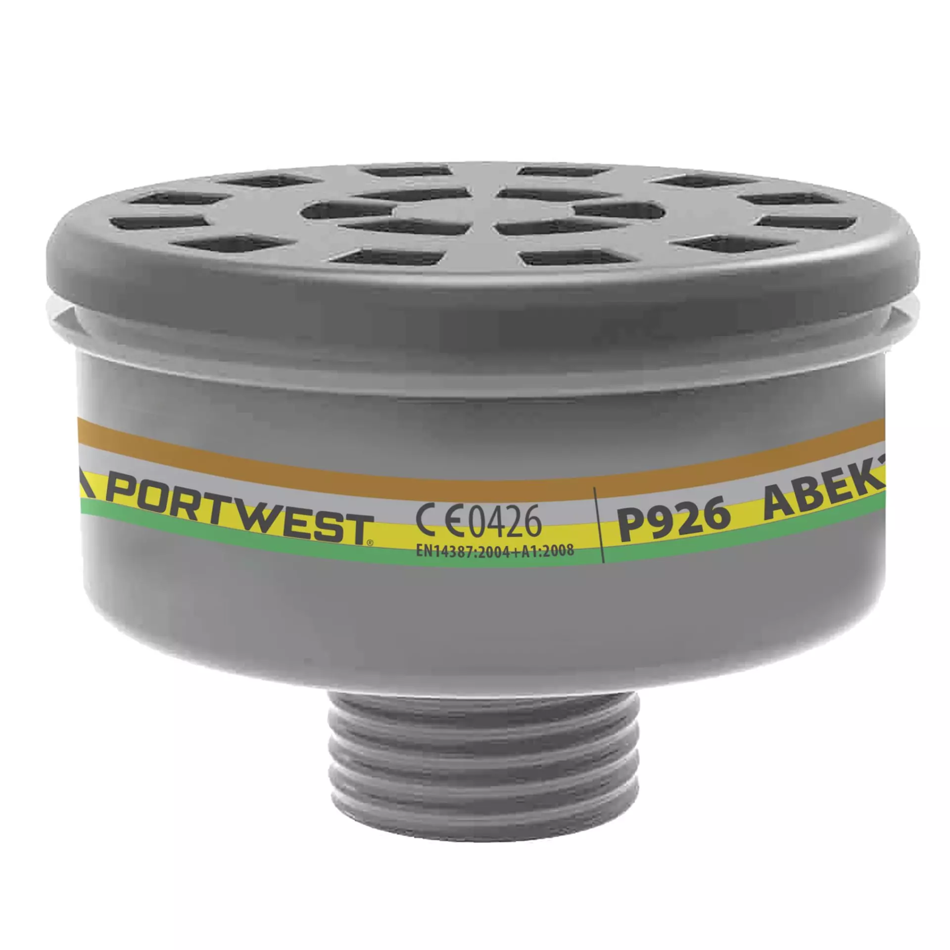 Portwest P926BKR, ABEK2 Gas Filter Universal Thread, Black, image 1