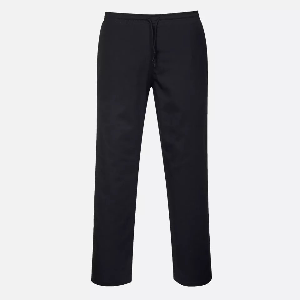 Portwest C070BKR, Chef's Drawstring Trousers, Black, image 1, gallery thumbnail