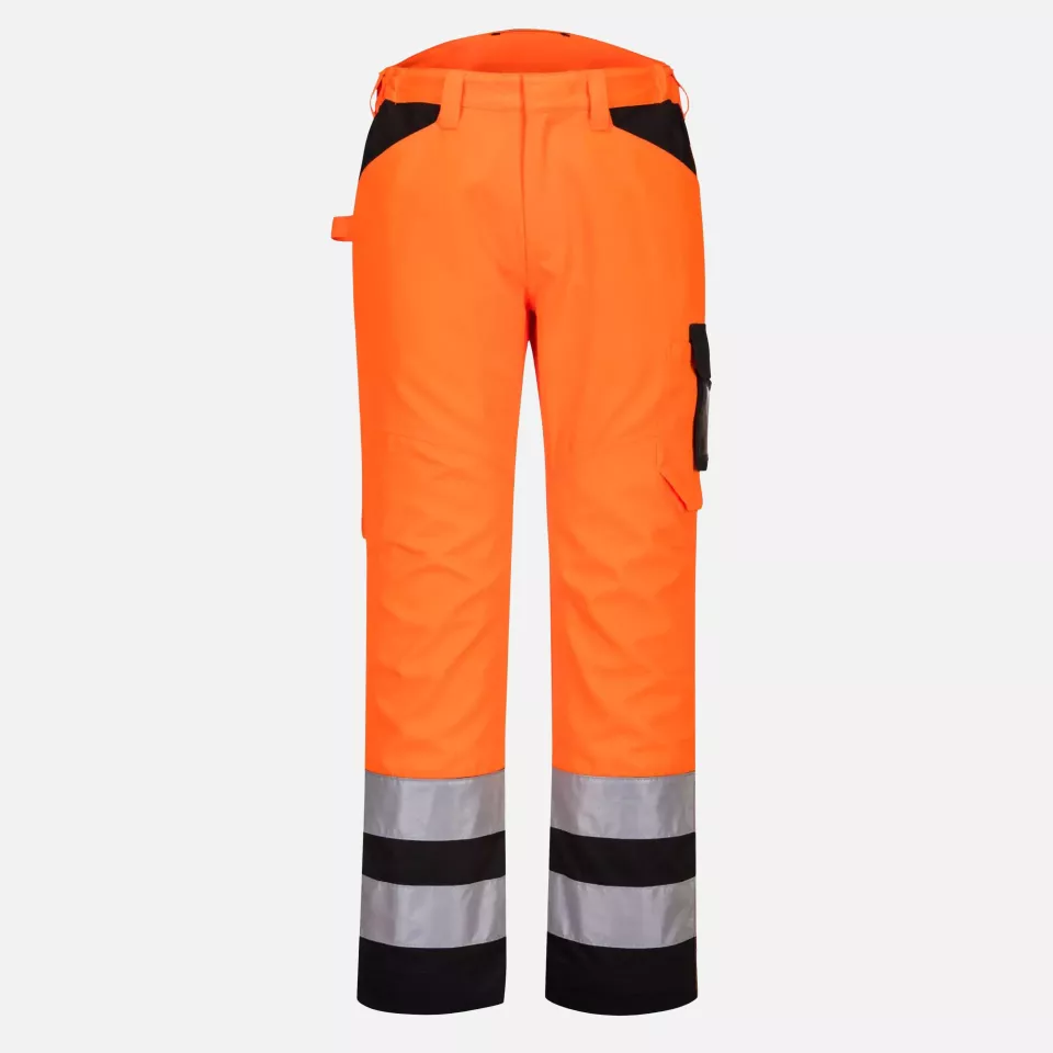 Portwest PW241OBR, PW2 Hi-Vis Service Trousers, Orange/Black, image 1, gallery thumbnail
