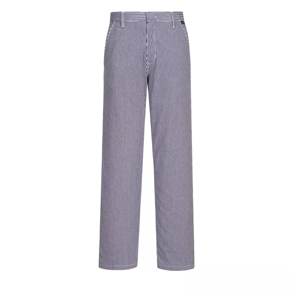 Portwest C075CHR, Chef's Barnet Trousers, Blue Check, image 1, gallery thumbnail