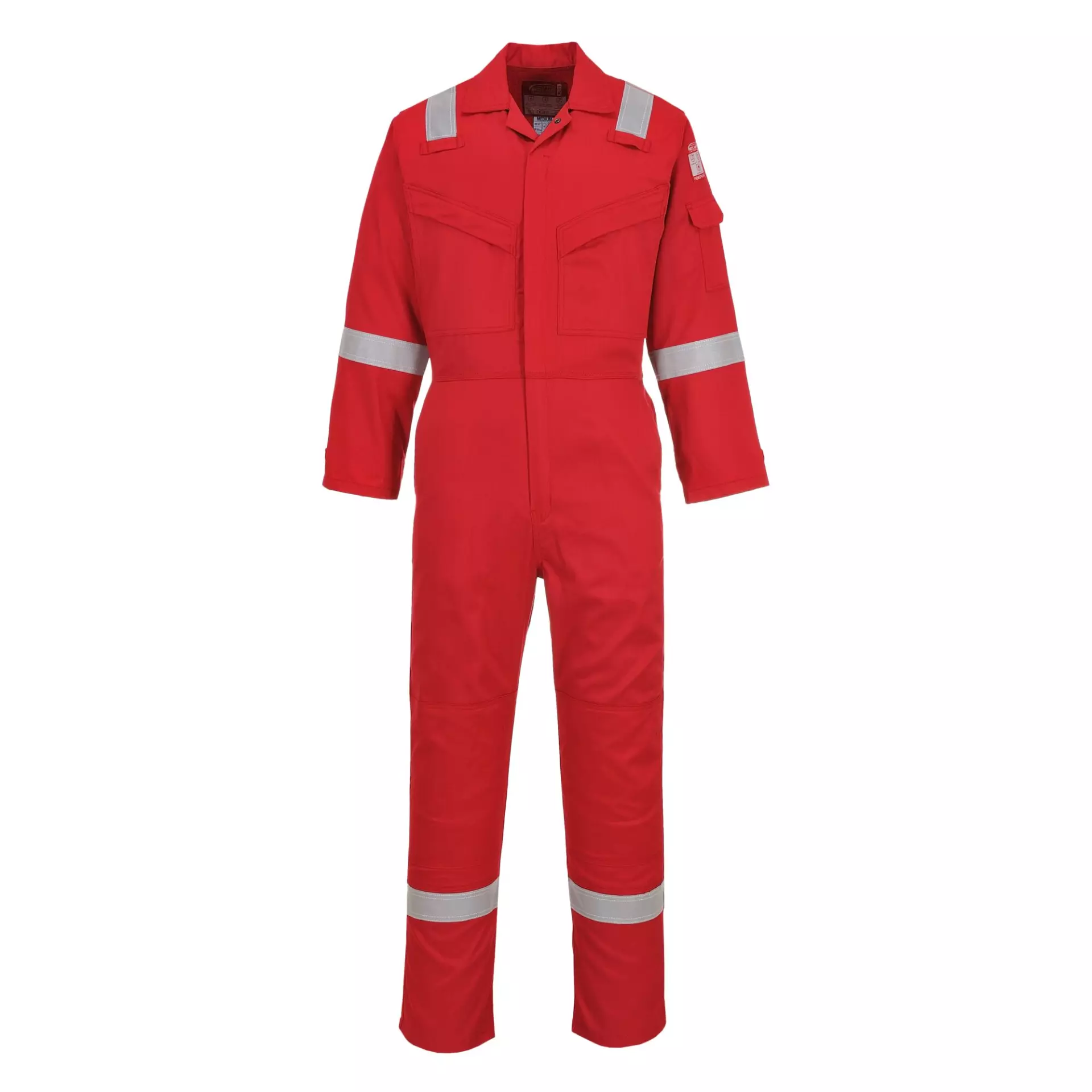 Portwest FR21RET, Bizflame Work FR Super Lightweight Anti-Static Coverall, Red Tall