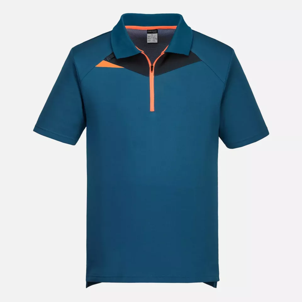 Portwest DX410MBR, DX4 Polo Shirt S/S, Metro Blue, image 1, gallery thumbnail
