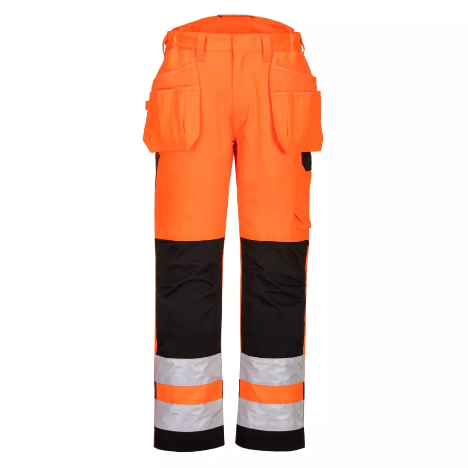 Portwest PW242OBR, PW2 Hi-Vis Holster Pocket Trousers, Orange/Black, image 1, gallery thumbnail