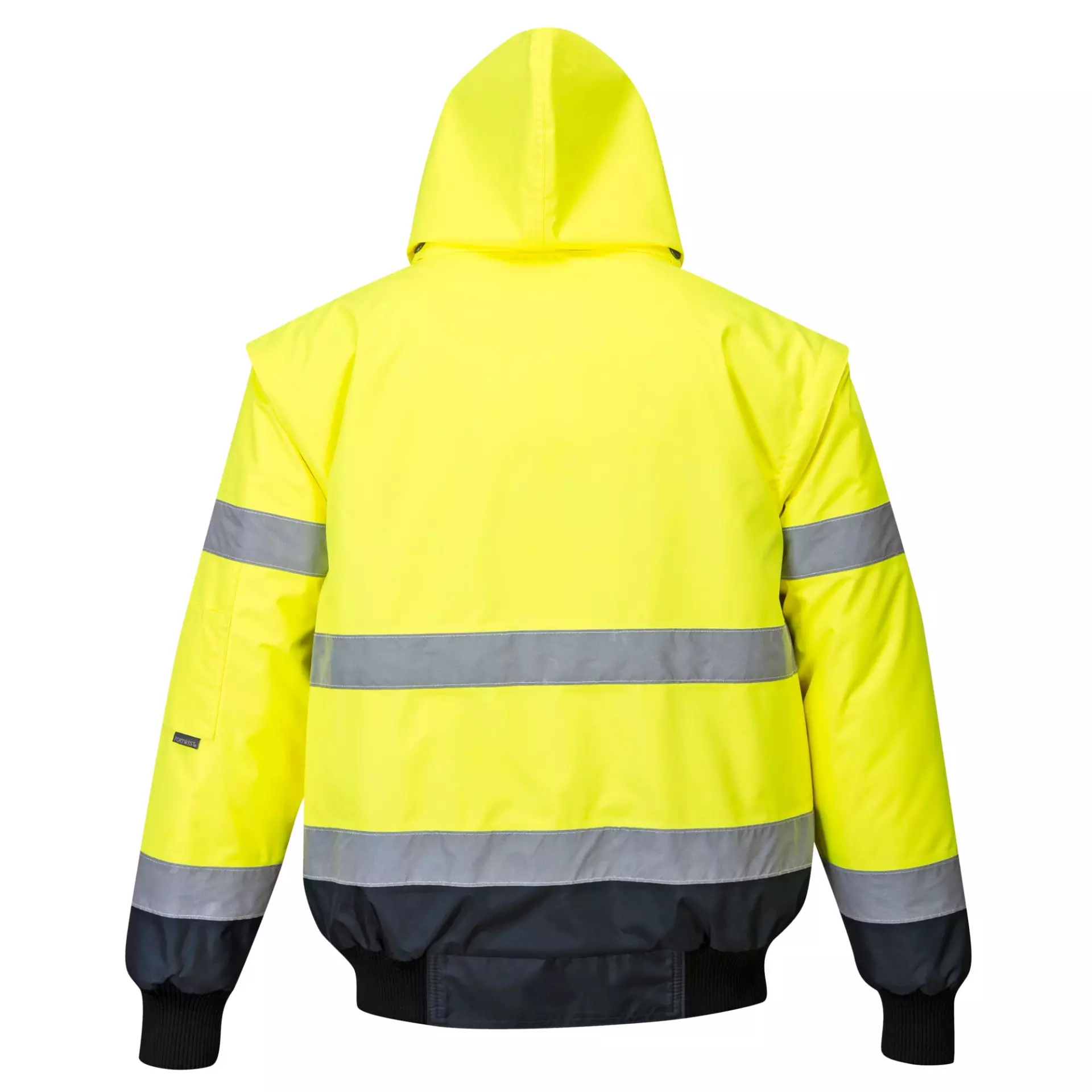 Portwest C465YNR, Hi-Vis 3-in-1 Contrast Bomber Jacket, Yellow/Navy, image 2