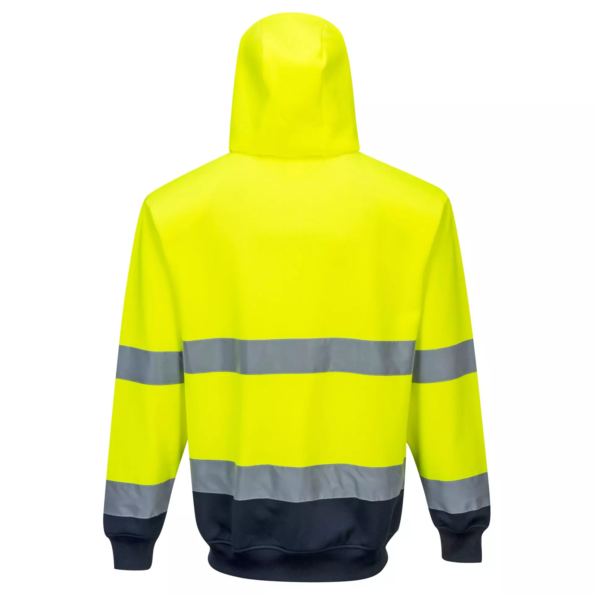 Portwest B317YNR, Hi-Vis Contrast Zipped Hoodie, Yellow/Navy, image 2