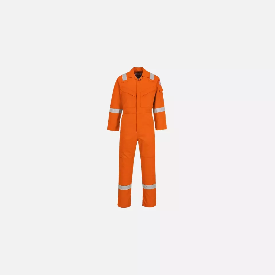 Portwest FR50ORT, Bizflame Work Anti-Static FR Coverall 350g, Orange Tall, image 1, gallery thumbnail