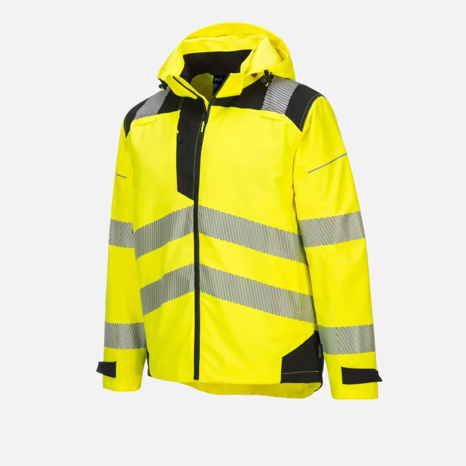 Portwest PW360YBR, PW3 Hi-Vis Extreme Rain Jacket, Yellow/Black, image 3, gallery thumbnail