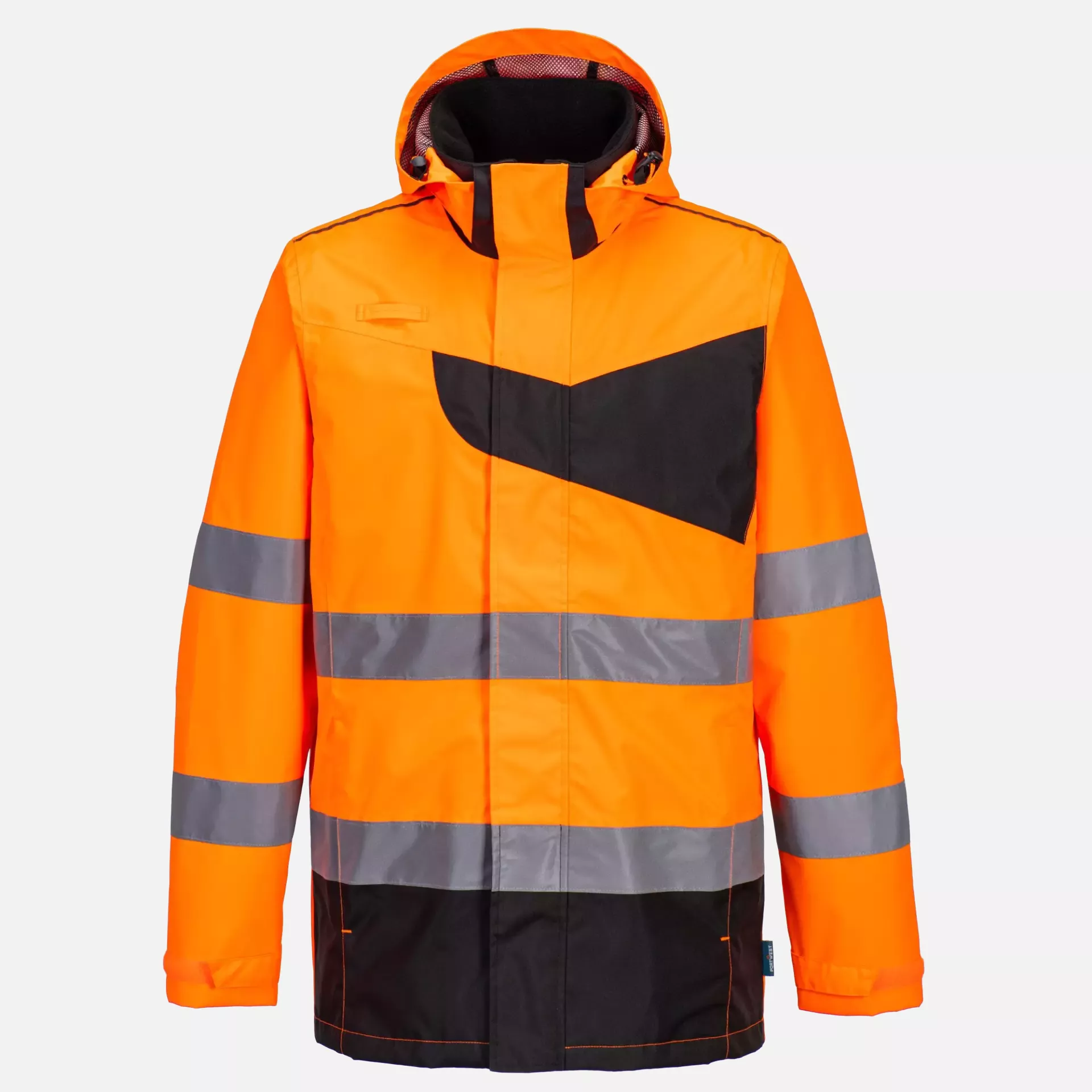 Portwest PW265OBR, PW2 Hi-Vis Rain Jacket, Orange/Black, image 1