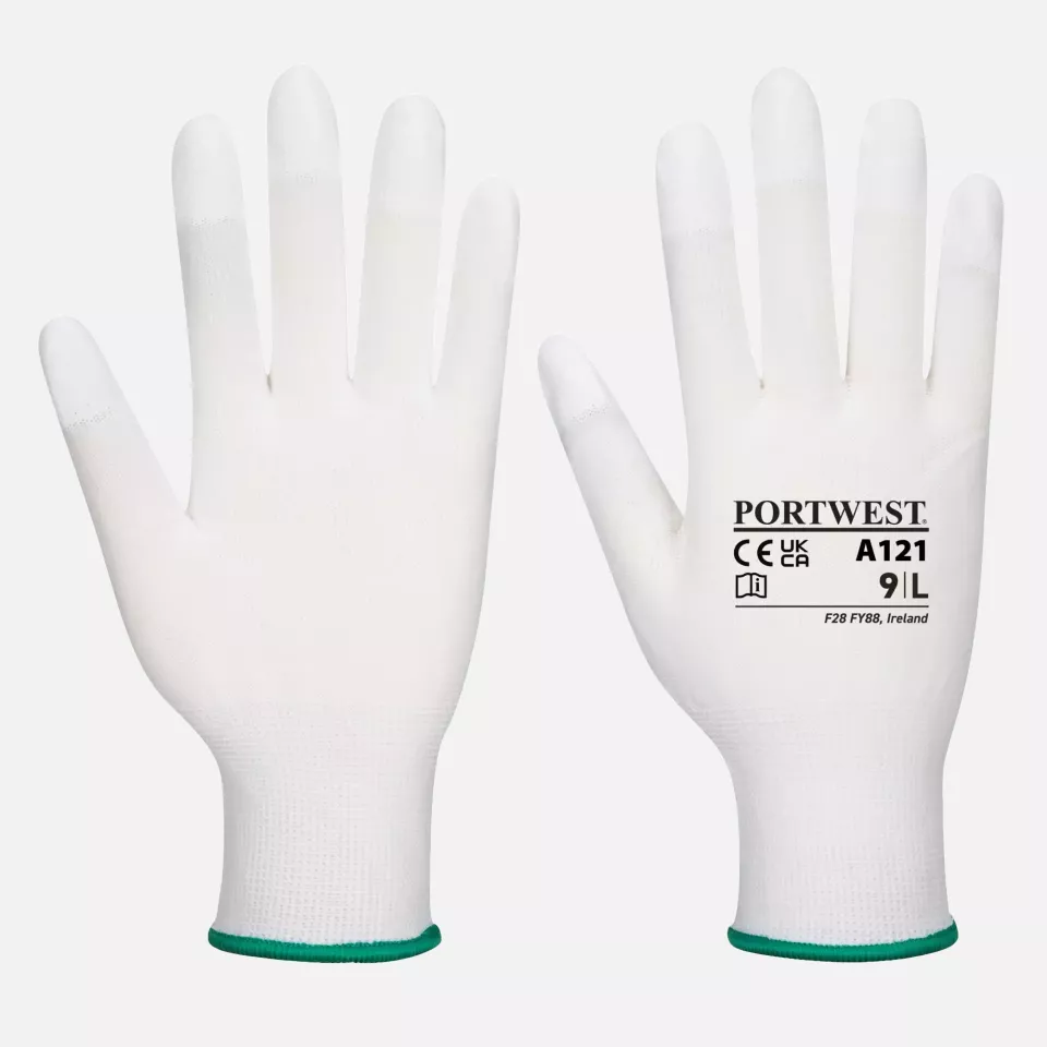 Portwest A121WHR, PU Fingertip Glove, White, image 1, gallery thumbnail