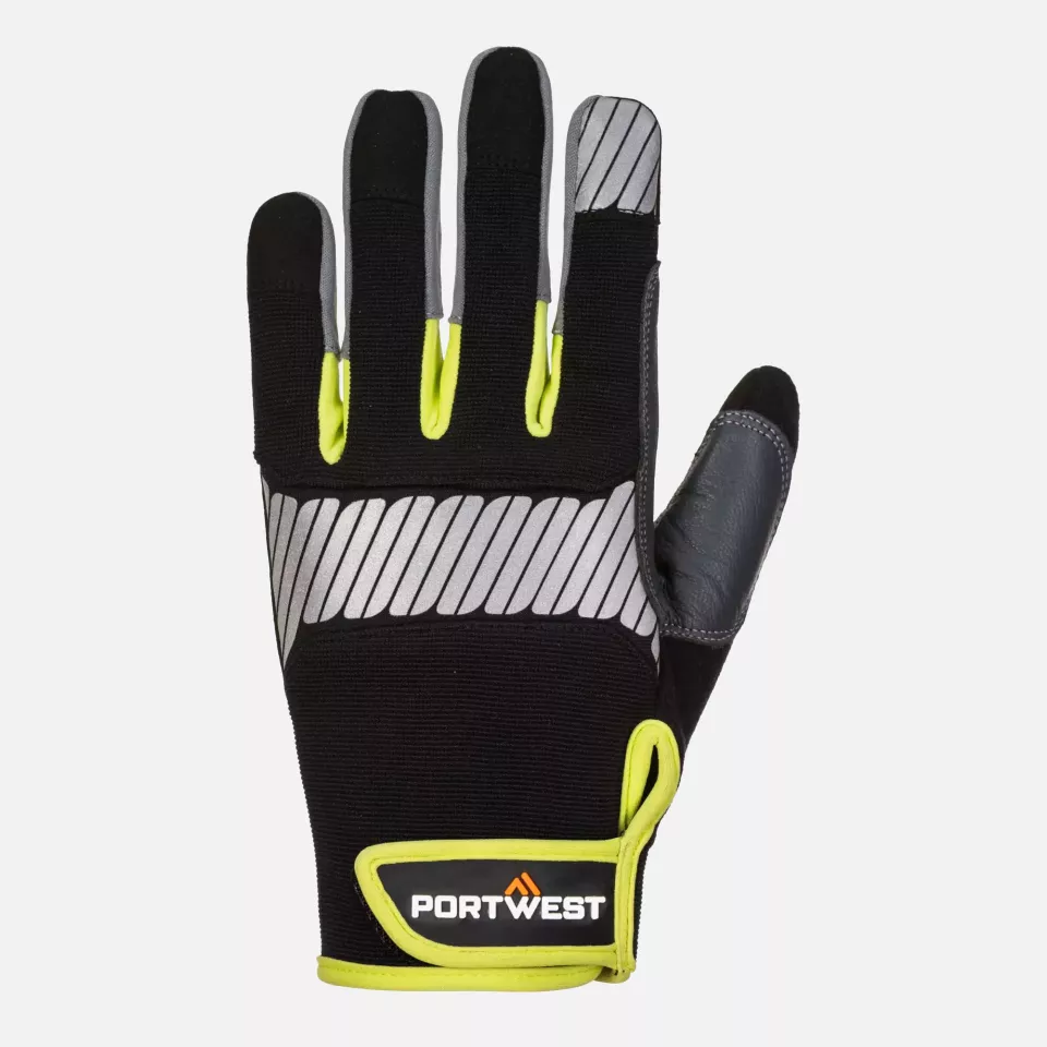 Portwest A770BKY, PW3 General Utility Glove, Black/Yellow, image 1, gallery thumbnail