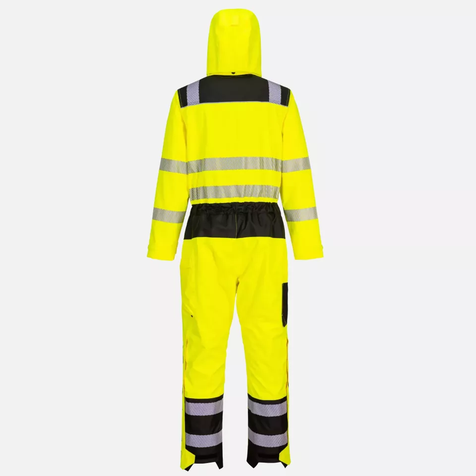 Portwest PW355YBR, PW3 Hi-Vis Rain Coverall, Yellow/Black, image 2, gallery thumbnail