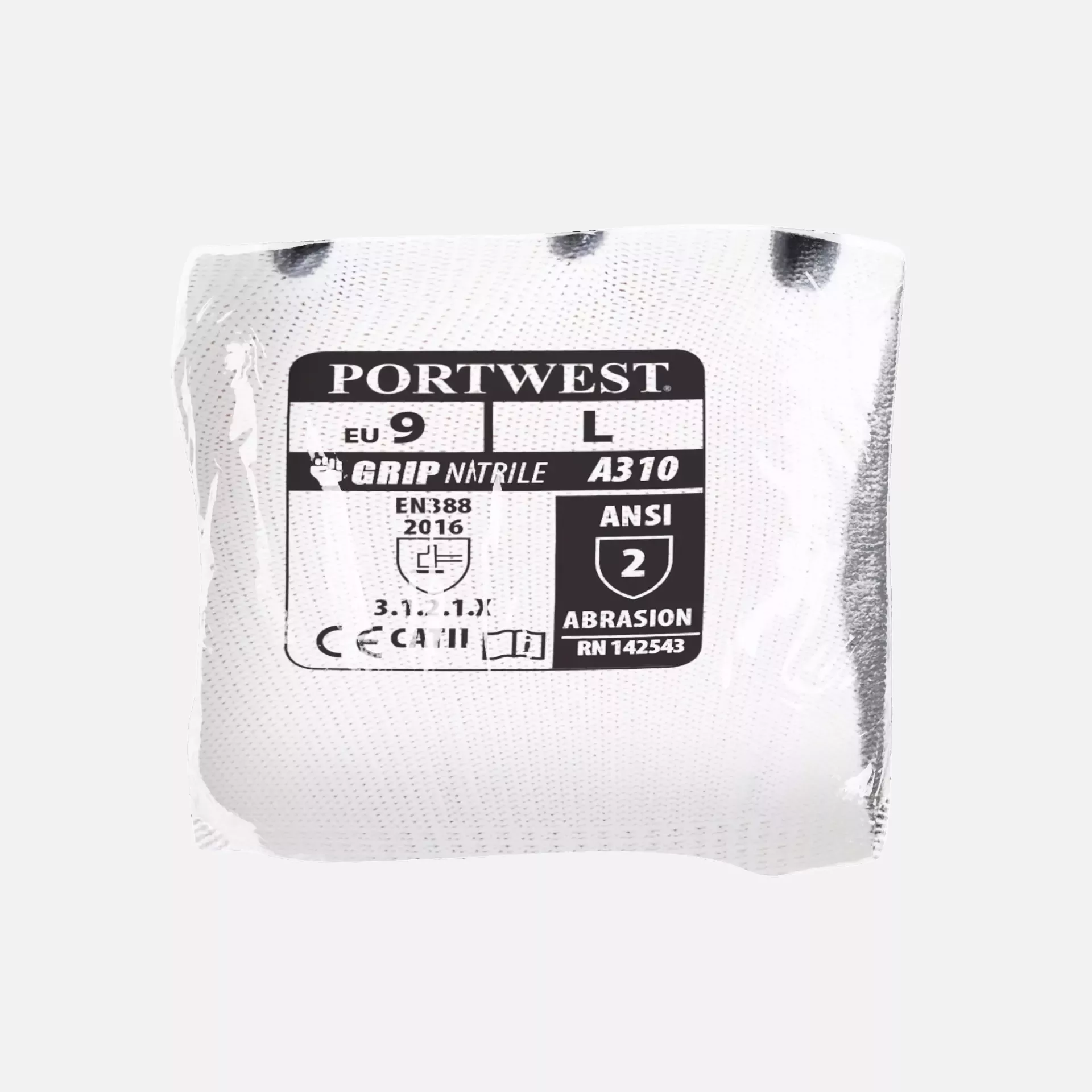 Portwest VA310W7R, Flexo Grip Nitrile Glove (Vending), White/Grey, image 3