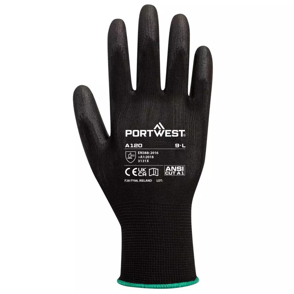 Portwest A120BKR, PU Palm Glove, Black, image 2