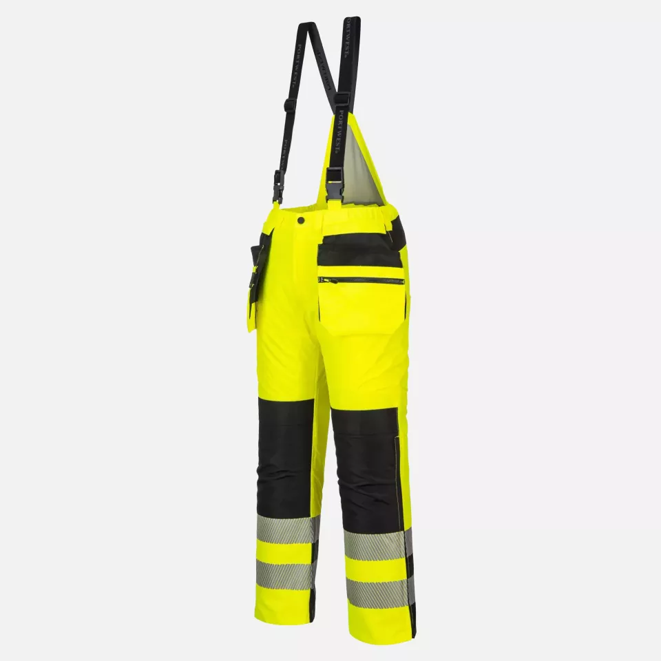 Portwest PW351YBR, PW3 Hi-Vis Winter Trousers, Yellow/Black, image 3, gallery thumbnail