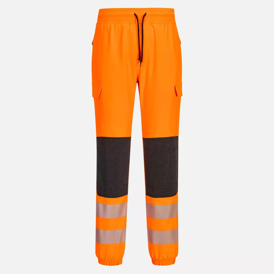 Portwest KX346OBR, PW3 Hi-Vis Flexi Jogginghose, Orange/Schwarz, image 1, gallery thumbnail