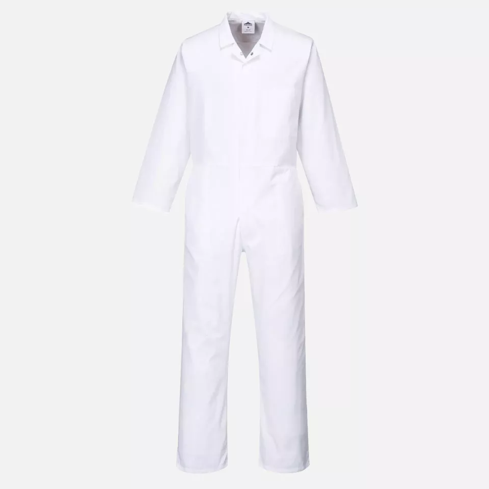 Portwest 2201WHR, Food Industry No Pocket Coverall, White, image 1, gallery thumbnail