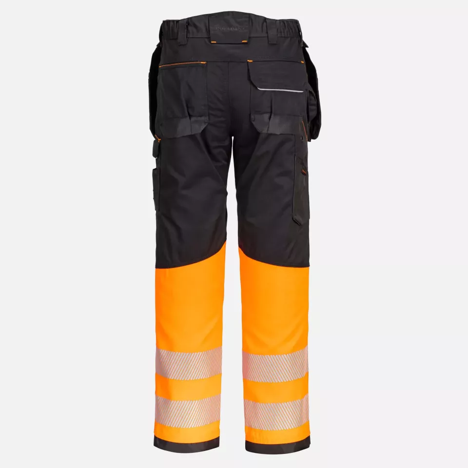 Portwest PW307OBR, PW3 Hi-Vis Class 1 Holster Pocket Trousers, Orange/Black, image 2, gallery thumbnail