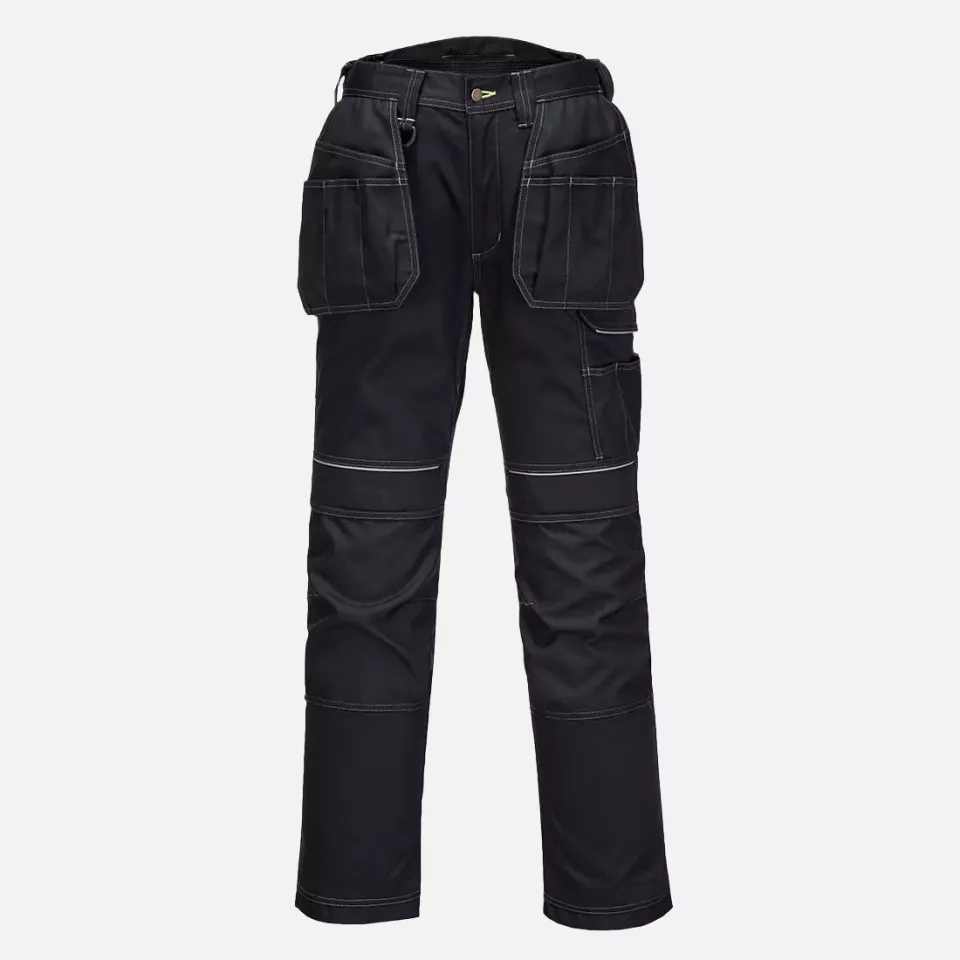Portwest T602BKS, PW3 Holster Work Trousers, Black Short, image 1, gallery thumbnail
