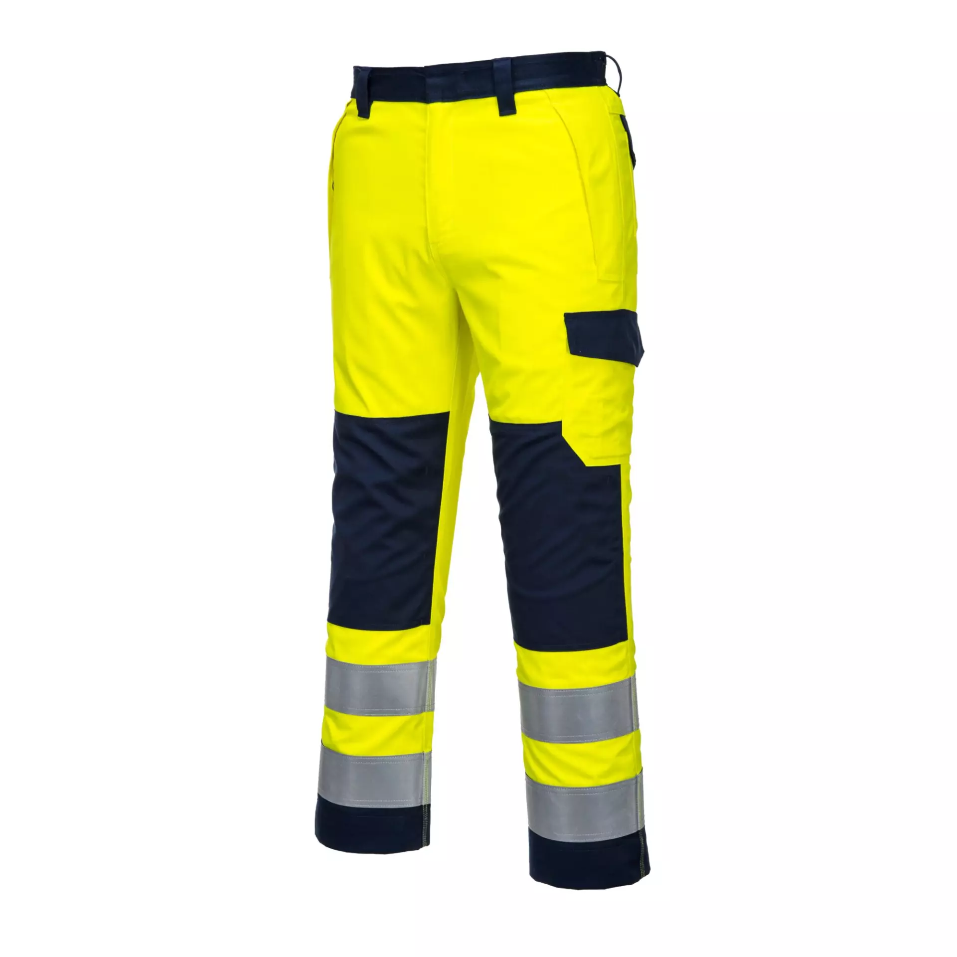 Portwest MV46YNR, Hi-Vis Modaflame Trousers, Yellow/Navy, image 4