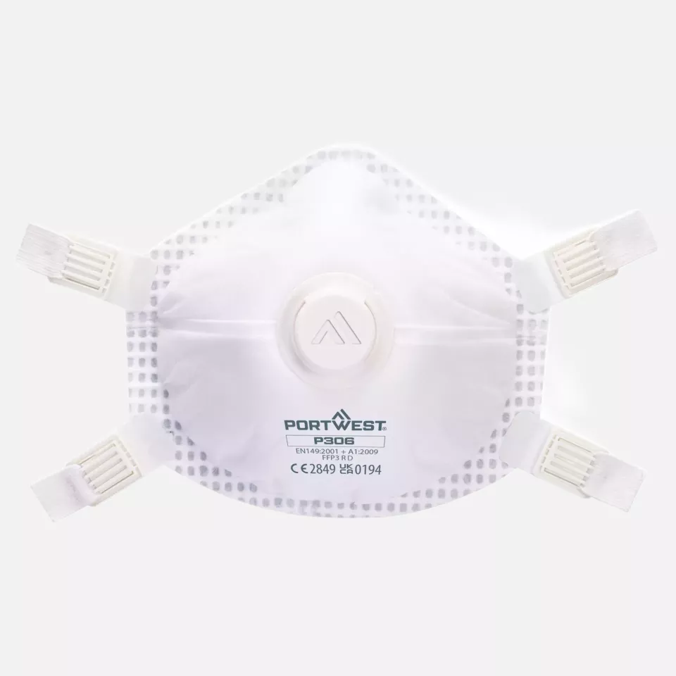 Portwest P306WHR, FFP3 Ultimate wiederverwendbare Atemschutzmaske mit Ventil, Weiß, image 1, gallery thumbnail