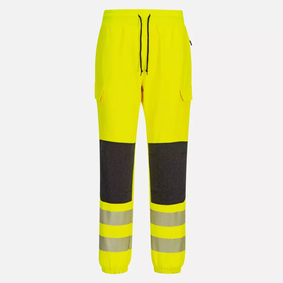 Portwest KX346YBR, PW3 Hi-Vis Flexi Jogginghose, Gelb/Schwarz, image 1, gallery thumbnail