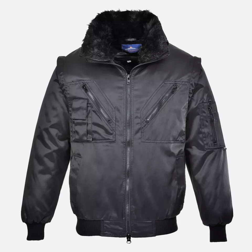 Portwest PJ10BKR, Pilot Jacket, Black, image 1, gallery thumbnail