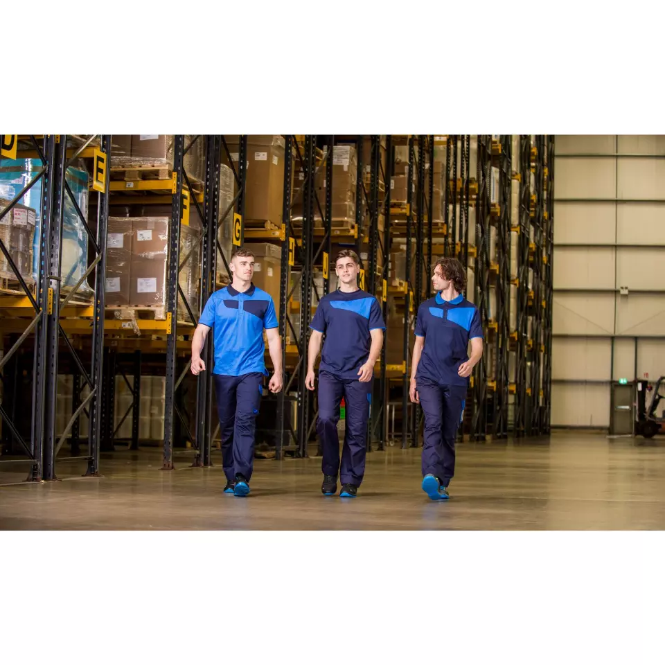 Portwest PW210BZR, PW2 Cotton Comfort Polo Shirt S/S, Black/Zoom Grey, image 5, gallery thumbnail