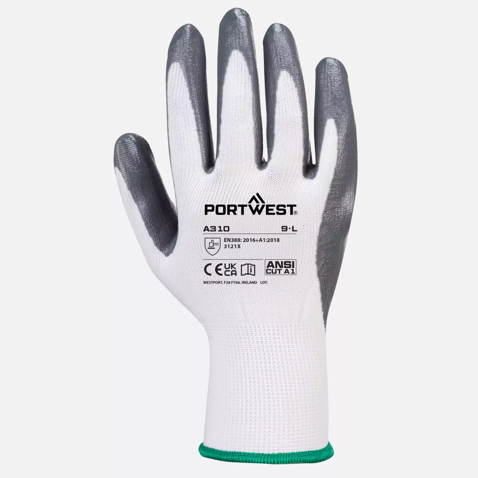 Portwest VB310W7R, Vending Flexo Grip Glove, White/Grey, image 1