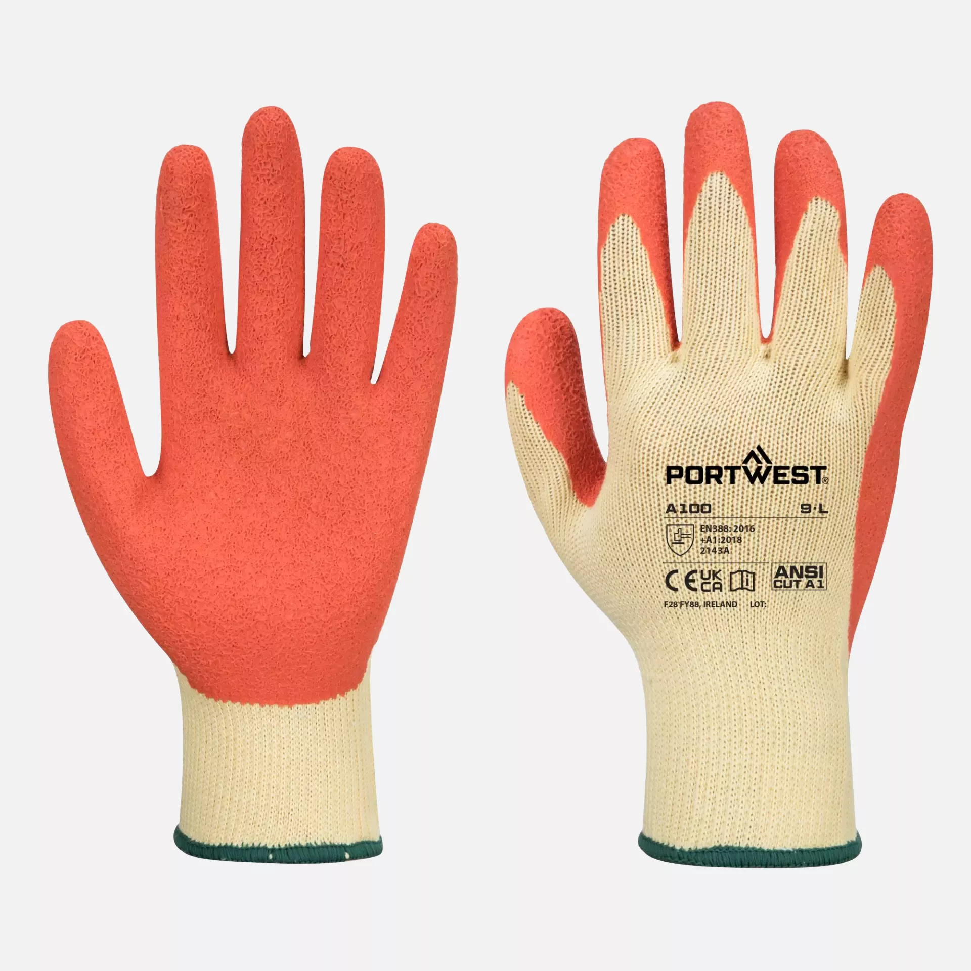 Portwest A100ORR, Grip Glove - Latex, Orange, image 3