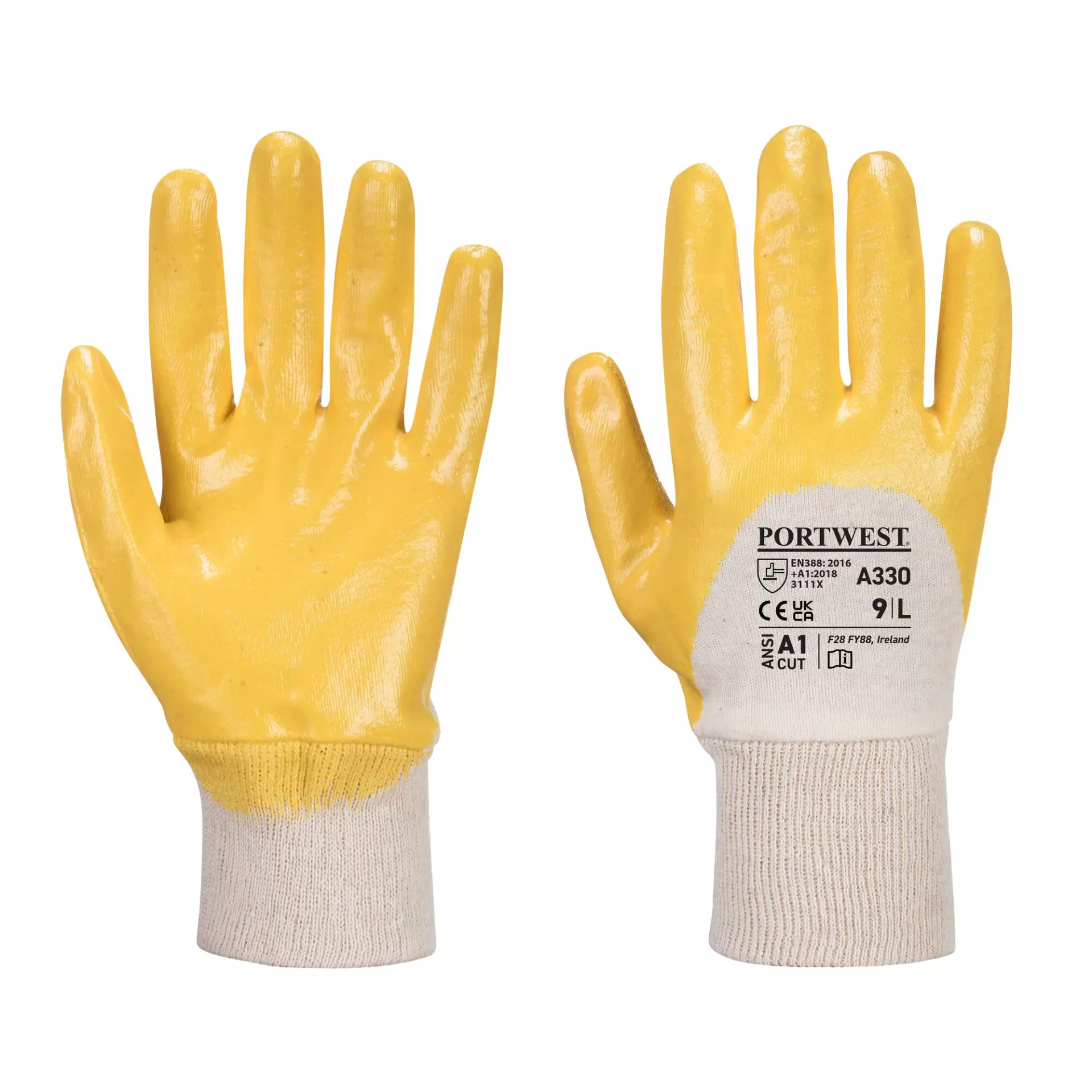 Portwest A330YER, Nitrile Light Knitwrist, Yellow, image 1