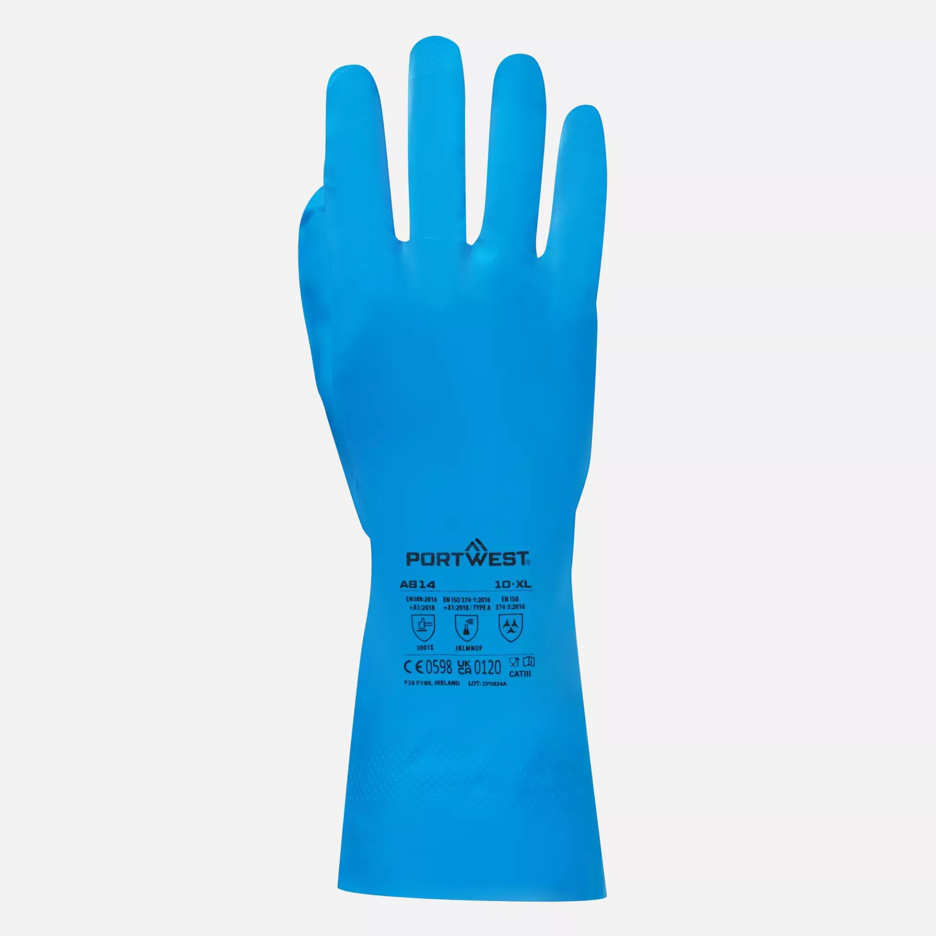 Portwest A814BLU, Food Approved Nitrile Gauntlet, Blue, image 1