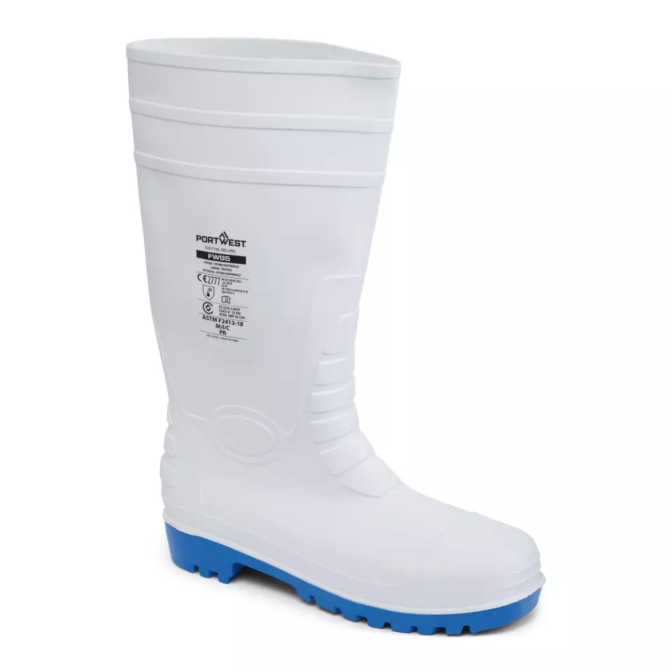 Portwest FW95WHR, Wellington Steel PVC S5 FO, White, image 2, gallery thumbnail