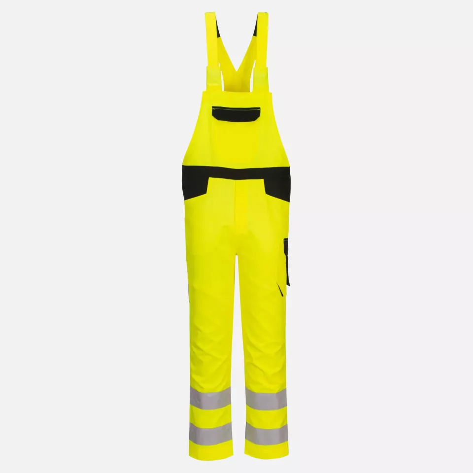 Portwest PW244YBR, PW2 Hi-Vis Bib and Brace, Yellow/Black, image 1, gallery thumbnail