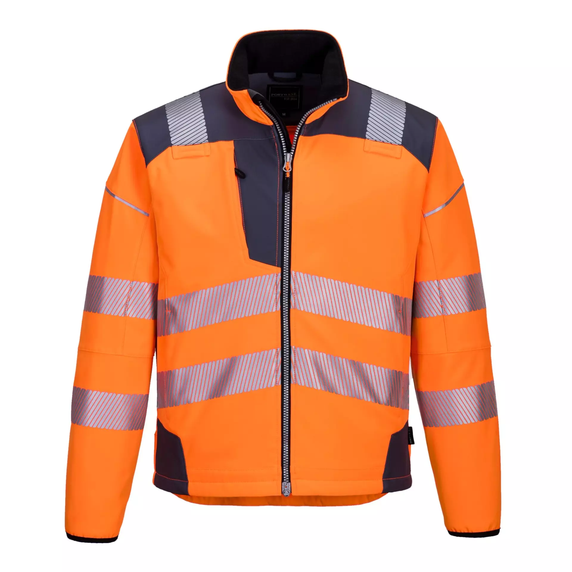 Portwest T402OGY, PW3 Hi-Vis Softshell (3L), Orange/Grey, image 1