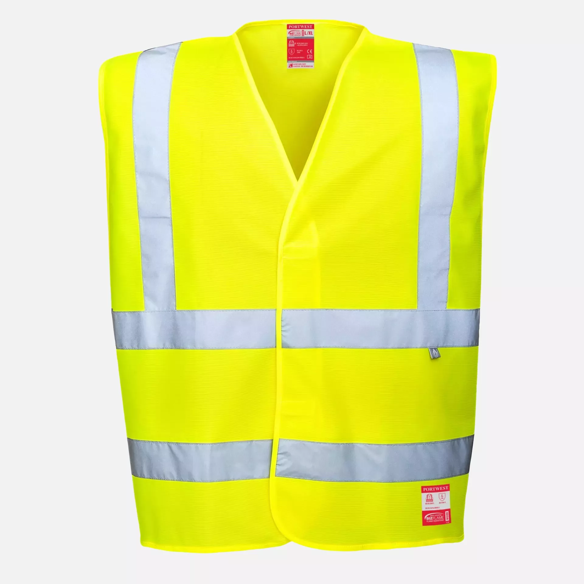Portwest FR71YER, Bizflame Hi-Vis Anti-Static FR Vest, Yellow, image 1