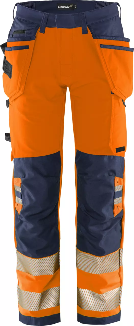 Fristads 134188-271, High vis Green rakentajan stretch housut luokka 2 2644 GSTP
