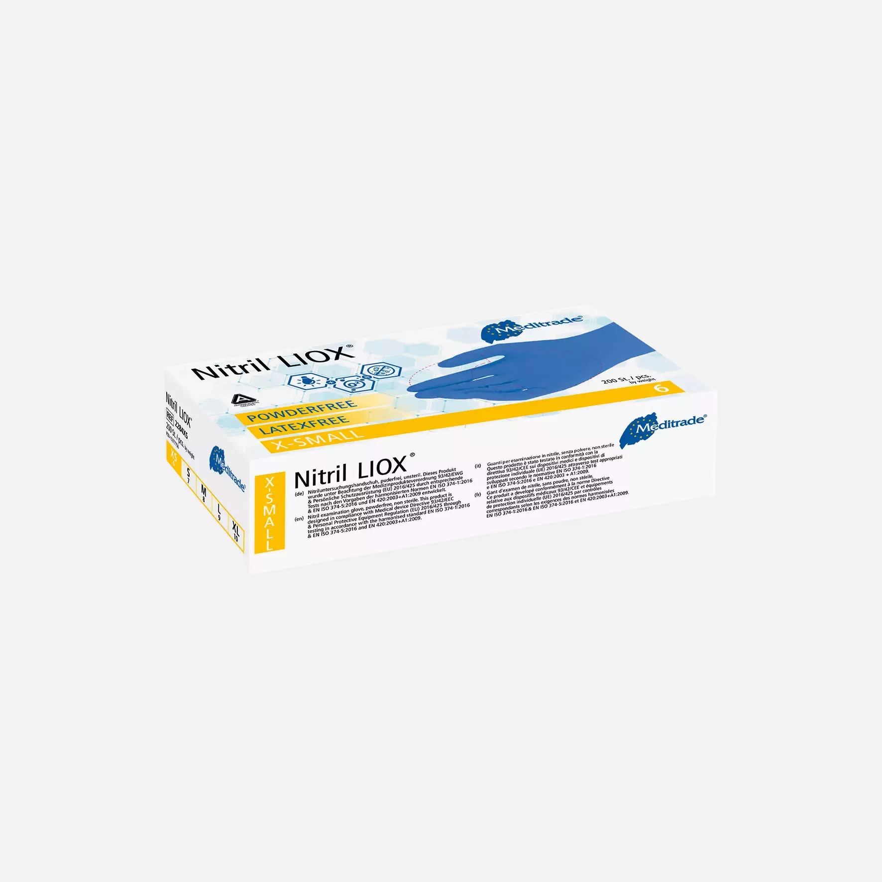 Meditrade 2284, Nitril® LIOX Antimicrobial Nitrile Examination Glove, Blue, Powder-Free, image 5