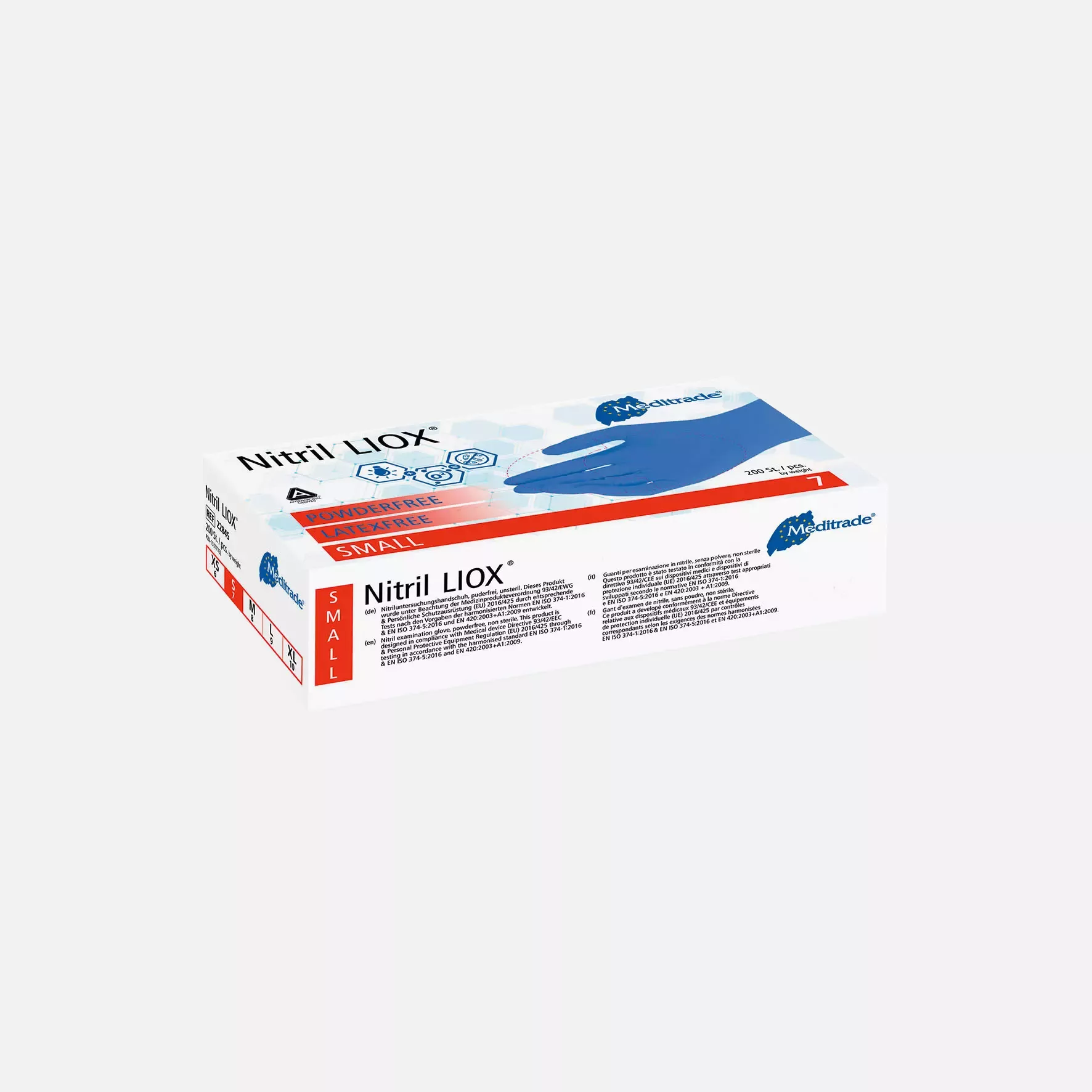 Meditrade 2284, Nitril® LIOX Antimicrobial Nitrile Examination Glove, Blue, Powder-Free, image 3