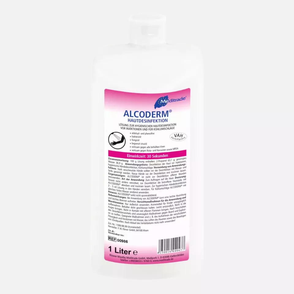 Meditrade 00986, Alcoderm® Skin Disinfectant, 1 L, image 1, gallery thumbnail