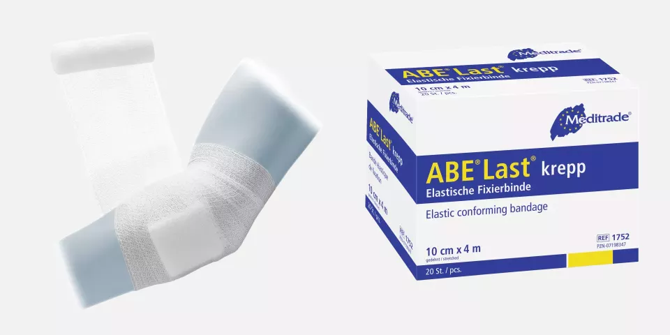 Meditrade 1752, ABE Last® Crepe Highly Elastic Conforming Bandage, 10 cm x 4 m, image 1, gallery thumbnail