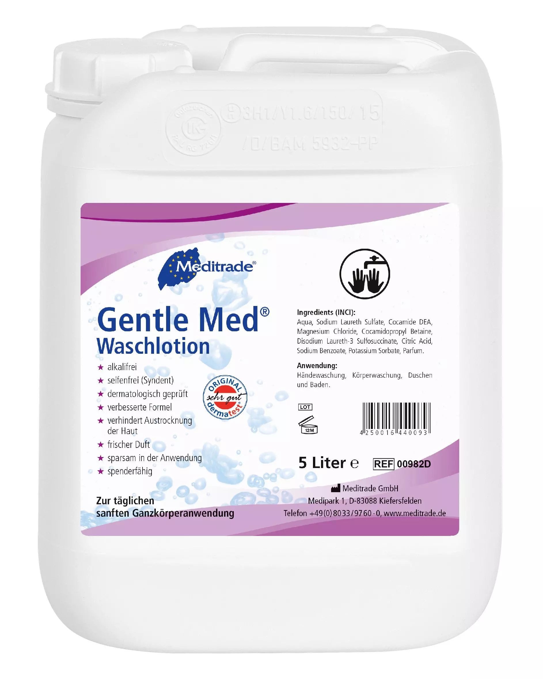 Meditrade 00982D, Gentle Med® Washing Lotion, 5 L, image 1