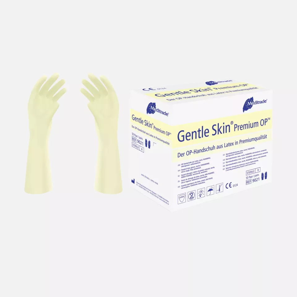 Meditrade 9021W, Gentle Skin® Premium OP™ Latex Glove, Sterile, Powder-Free, image 1, gallery thumbnail