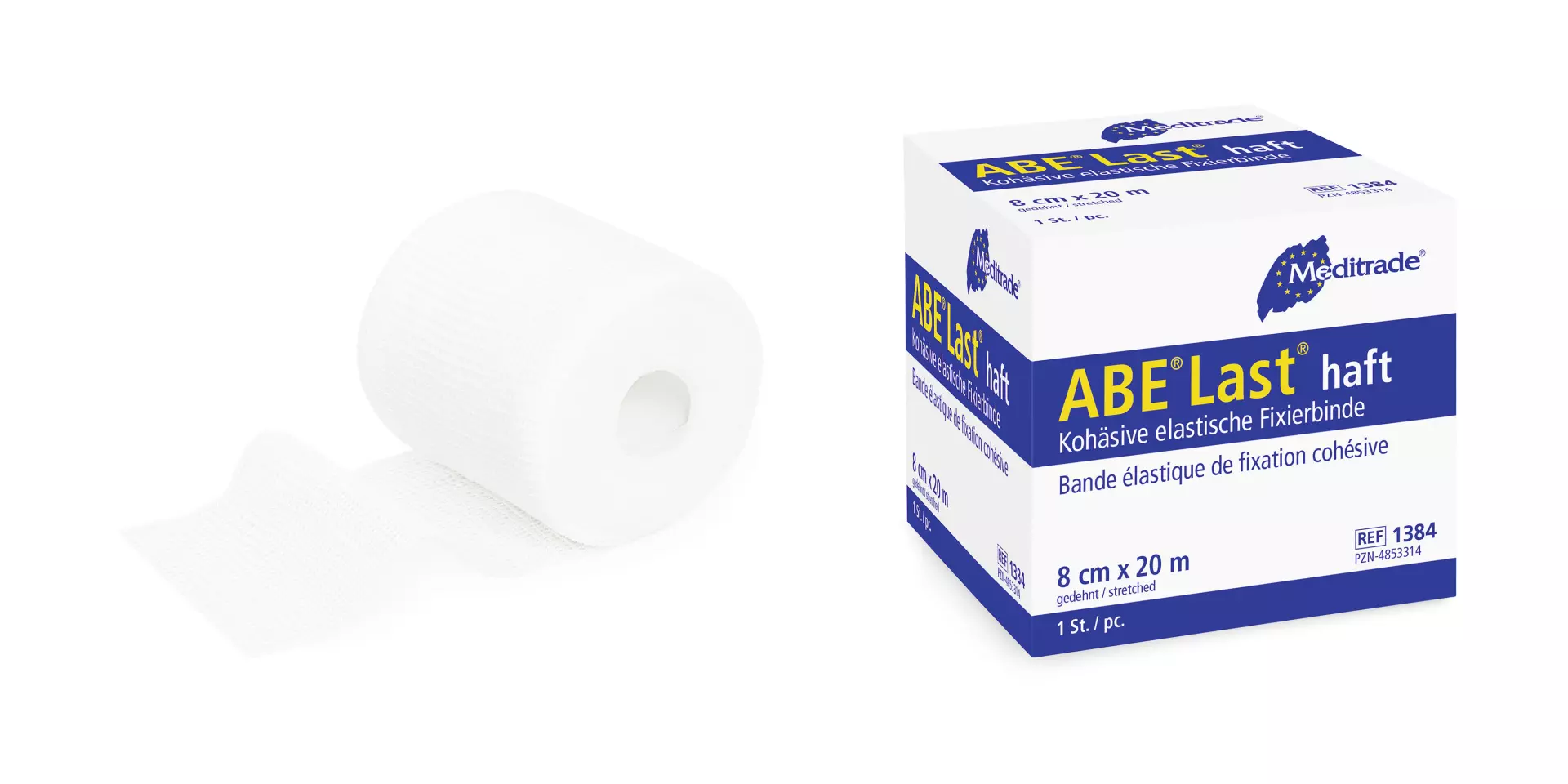 Meditrade 1384, ABE Last® Cohesive Highly Elastic Fixation Bandage, 8 cm x 20 m, image 1