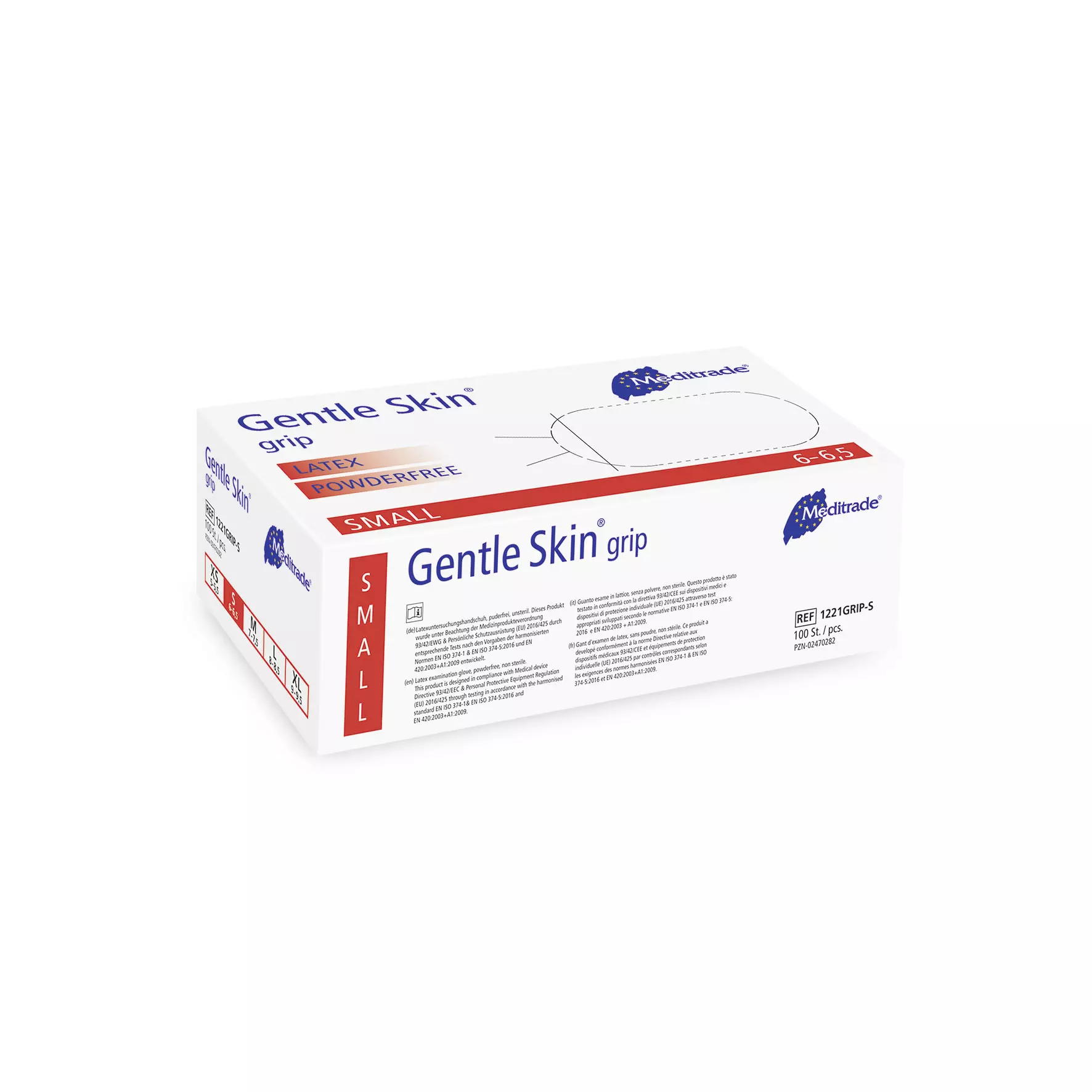 Meditrade 1221I, Gentle Skin® compact+ Latex Examination Glove, Powder-Free, image 1