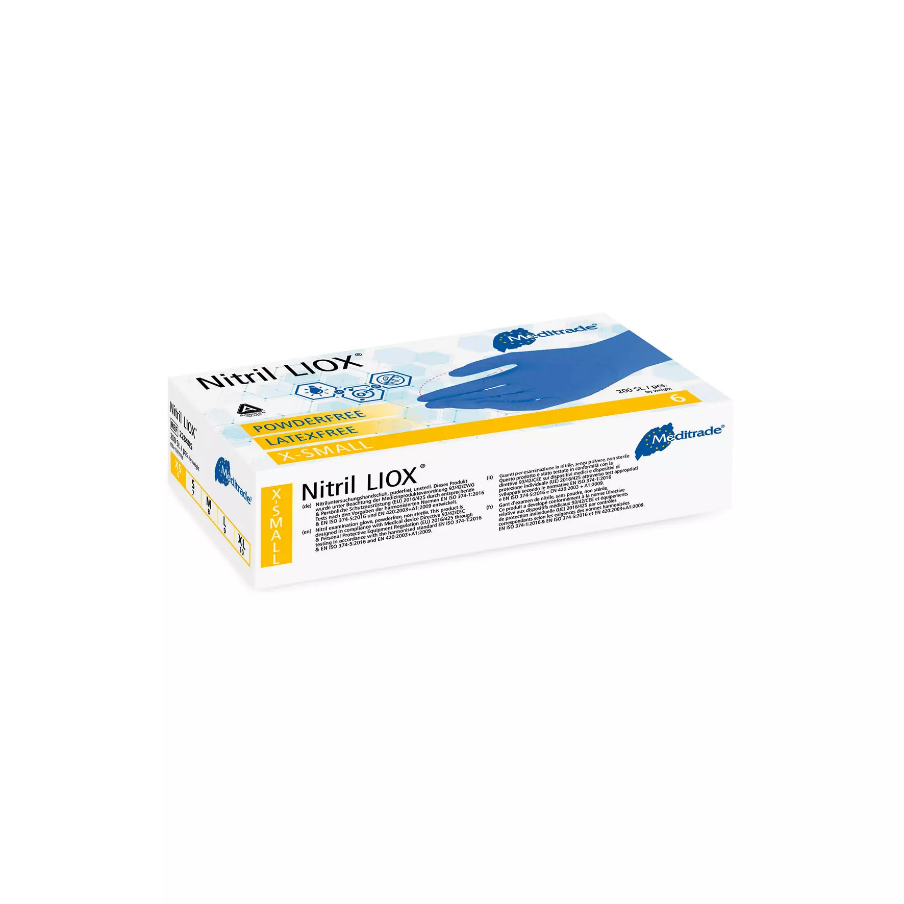 Meditrade 2284, Nitril® LIOX Antimicrobial Nitrile Examination Glove, Blue, Powder-Free, image 5