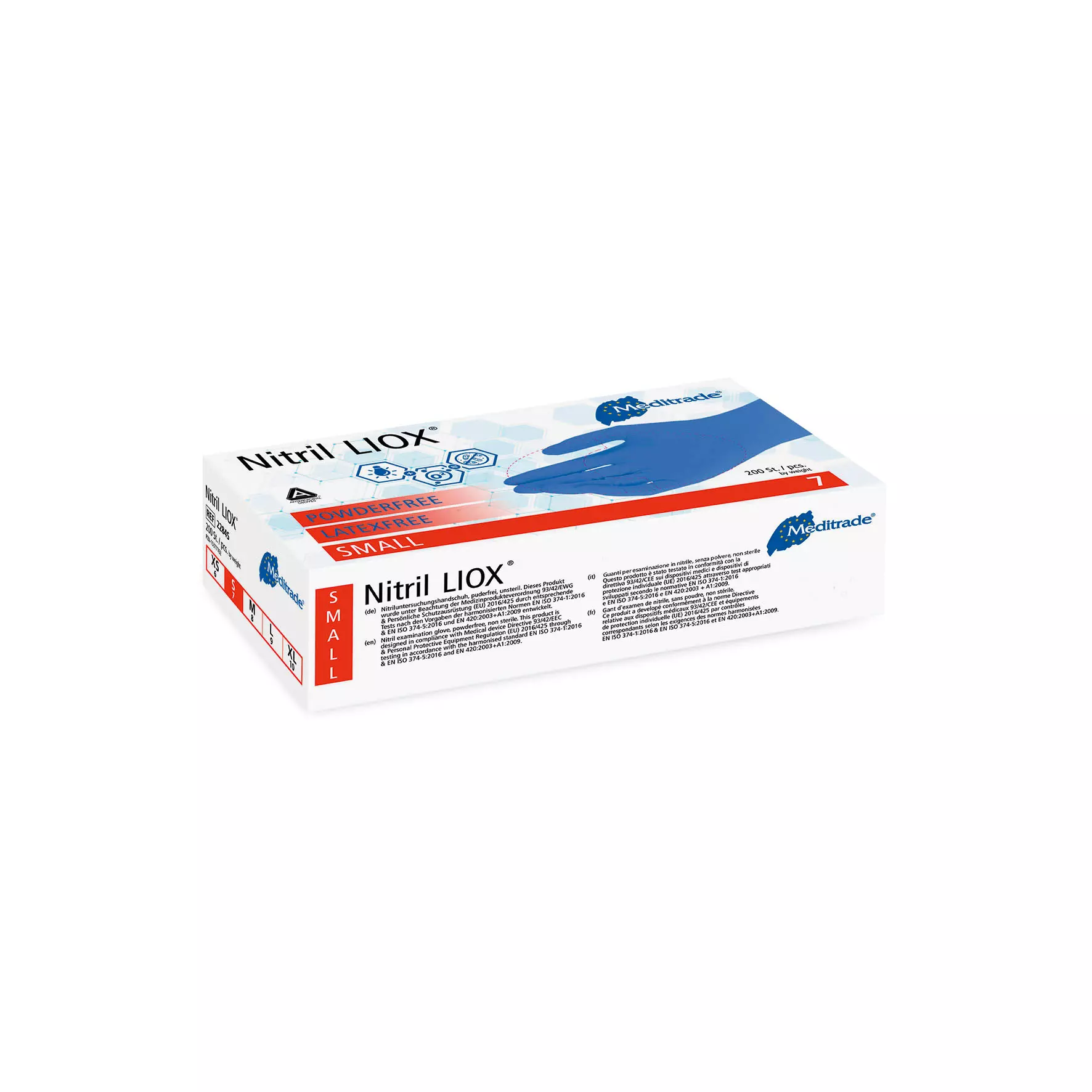Meditrade 2284, Nitril® LIOX Antimicrobial Nitrile Examination Glove, Blue, Powder-Free, image 3