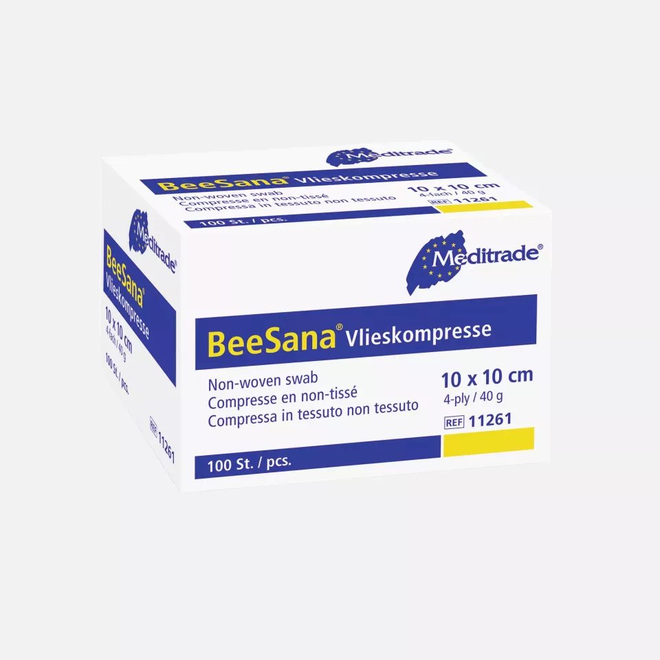 Meditrade 1126, BeeSana® Non-Woven Swab, Non-Sterile, 4-Ply, 40 g, 10 x 10 cm, image 1, gallery thumbnail