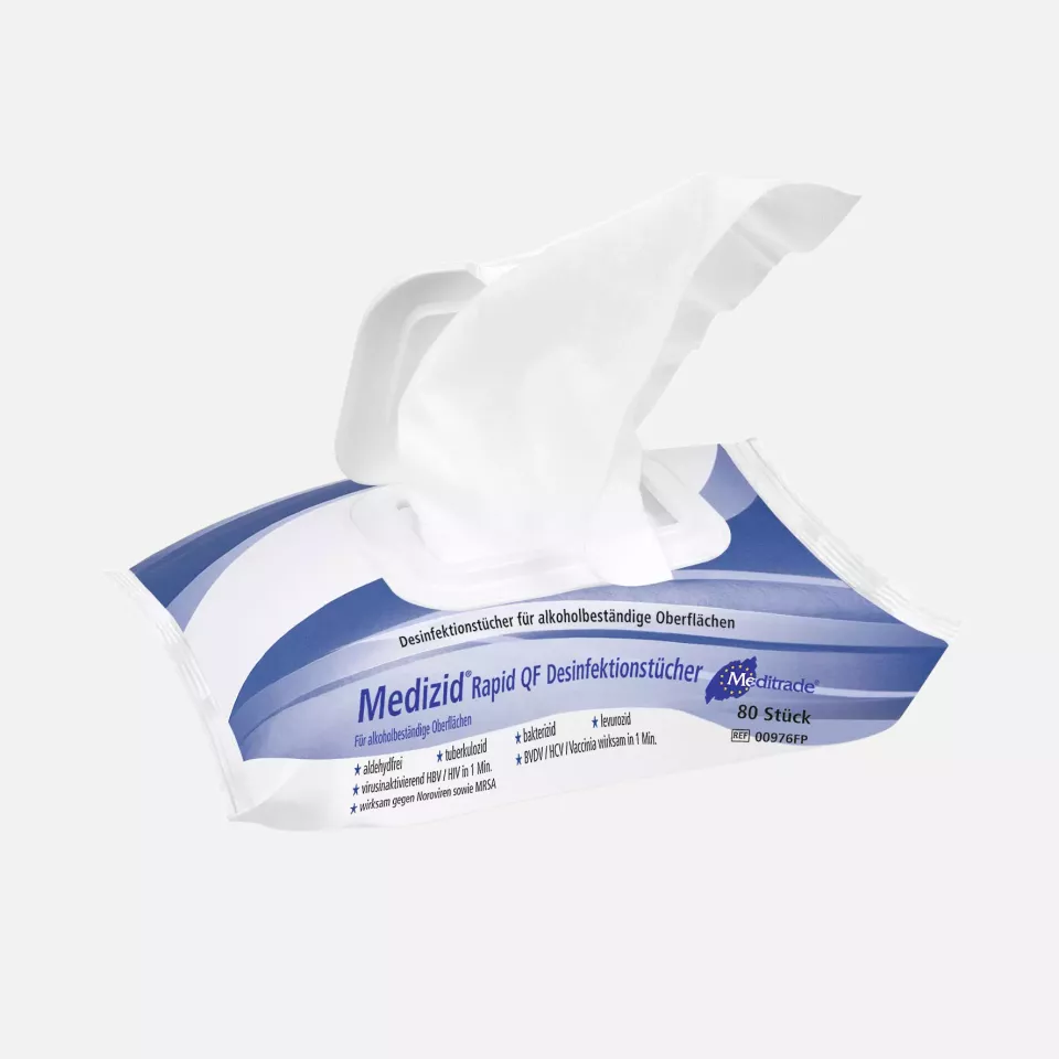 Meditrade 00976FP, Medizid® Rapid QF Disinfectant Wipes, Flowpack, image 1, gallery thumbnail